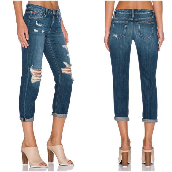 JOE'S JEANS The Billie Crop Boyfriend Slim Jean 100% Cotton Japanese Denim Sz 25 - Picture 1 of 11